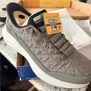 Skechers Quilted Gray Men's Slip-Ons